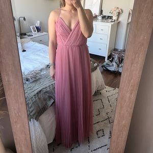 BRAND NEW (tag still on)- ASOS DESIGN cami pleated tulle maxi dress in rose